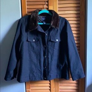 Gap XL wool coat jacket blue